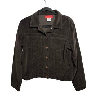 NYDJ Vintage Corduroy Jacket Brown Style 601 Size M Western Fit Made in USA